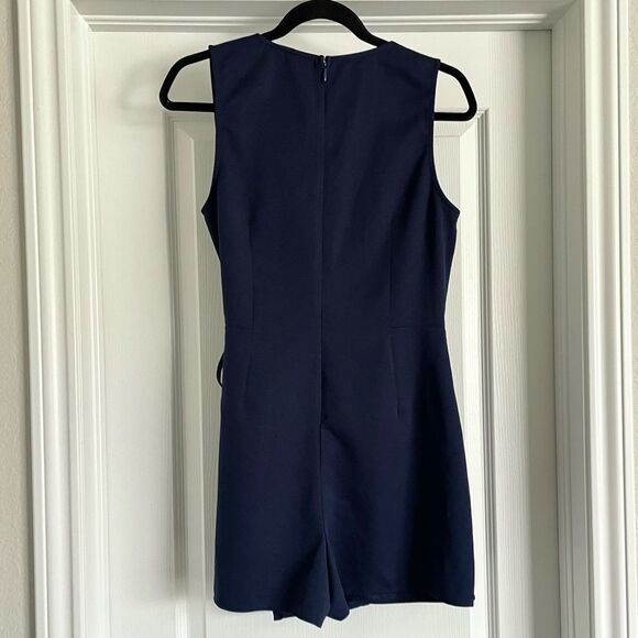 Gianni Bini Women Navy Wrap Brigitte Romper Jumpsuit Size M - Picture 5 of 12